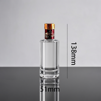 Bouteille en verre super-flint de luxe 100 ml, mini format, personnalisable, vide, pour spiritueux, liqueur, vodka, whisky, gin, échantillon, emballage cadeau, vente en gros, OEM