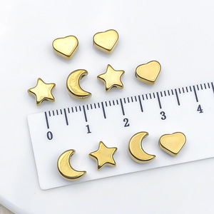 Cuentas espaciadoras <span class=keywords><strong>de</strong></span> <span class=keywords><strong>estrella</strong></span> inflada en tono dorado <span class=keywords><strong>de</strong></span> aleación <span class=keywords><strong>de</strong></span> zinc, accesorios celestiales para pulsera con <span class=keywords><strong>nombre</strong></span> <span class=keywords><strong>de</strong></span> bebé - Product Image 2