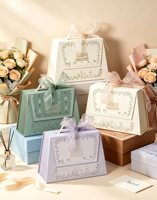 Nouvelle boîte à cadeaux en carton tissé, légère, recyclable, portable, avec fermeture magnétique, pour anniversaires et banquets