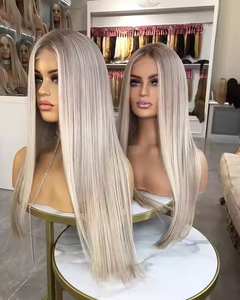 60-Highlight Asblonde Russisch Menselijk Haar 13*6 Lace Front Pruik Onbewerkte Zachte Rechte Stijl Gemengde Kleur Small Cap Size - Product Image 4