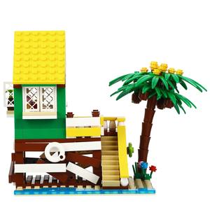 MOC3009 Série Vacances en Ville : Cabane Océanique, Pièces de Construction, Briques Modèle Noix de Coco, Jouet Éducatif DIY, Ensembles de Blocs de Construction - Product Image 4
