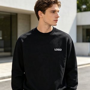 Sudadera de diseño de moda OEM para hombre, cuello redondo, efecto desgastado, oversize, 500 g, 100 % algodón, estilo vintage. - Product Image 6