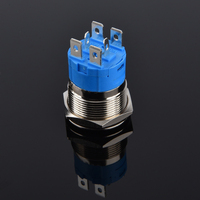Interruptor de Botón de Conexión Rápida de Latón y Acero Inoxidable 1NO/2NO con Terminal de Pin para PCB, con LED, IP65/IP67, Fácil Instalación