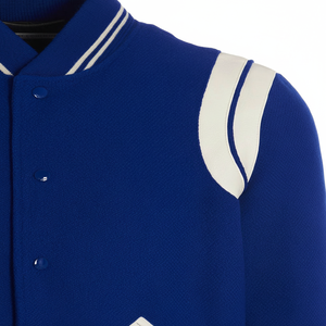 Logotipo personalizado de alta calidad Chenille bordado Patchwork Streetwear invierno Bomber Letterman hombres chaqueta de cuero Varsity para hombres - Product Image 1