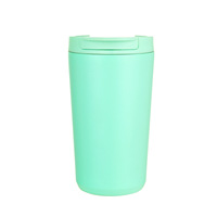 Termo DF Azul Claro de 380 ml, Acero Inoxidable 304, Aislamiento al Vacío, para Café y Agua, Portátil para Auto, Aislamiento Térmico de 6 a 12 Horas