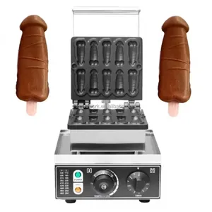 WeWork Máquina comercial de waffle para pênis, mini máquina elétrica para waffle e pênis, padaria e restaurante, ideal para festas