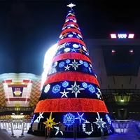 Kommerzielle künstliche große Weihnachts baums chmuck LED-Lichter Sterne und Schneeflocken Ornamente IP65 Bewertung