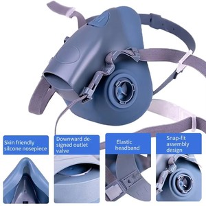 Máscara de Gas de Media Cara con Doble Filtro y Gafas Protectoras para Pintar, Pulir, Cortar y Proteger - Product Image 2