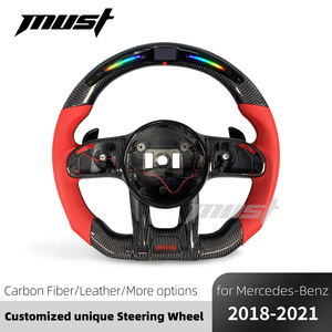 Volante LED de Fibra de Carbono Personalizado para <span class=keywords><strong>Mercedes</strong></span>-<span class=keywords><strong>Benz</strong></span> 2018-2021 W167 R231 AMG GT Clase C Clase G GLA 35 <span class=keywords><strong>43</strong></span> <span class=keywords><strong>GLE</strong></span> 53 CLS 63 - Product Image 2