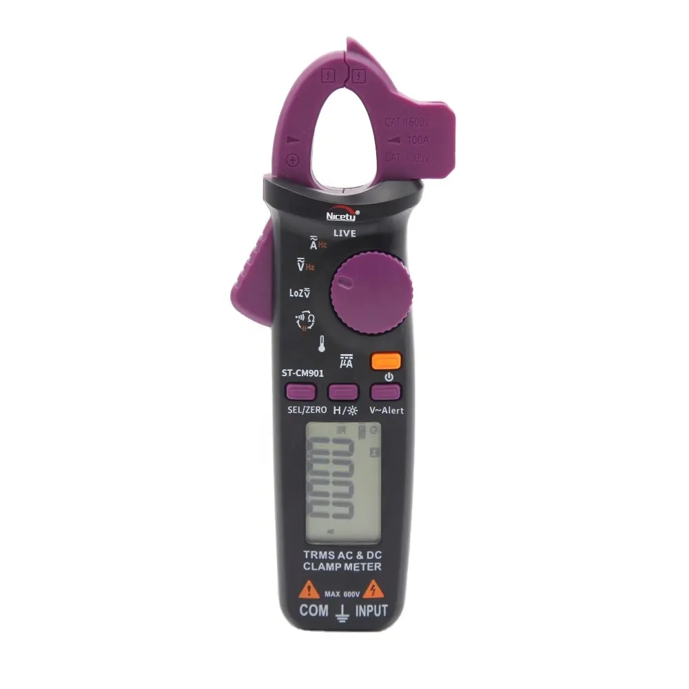 ST-CM901 Digital Clamp Meter 1mA AC/DC Current True RMS Auto-Ranging 6000 Counts Meter Hz Temperature Capacitance Live Check