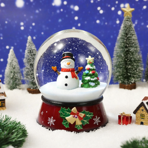 Personnalisable Noël Bonhomme De Neige Copain Boule De Neige Boule De Neige Écologique Polyrésine Artisanat - Product Image 4