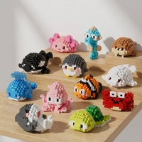 Set de Bloques de Construcción Educativos de Animales Marinos del Mundo Oceánico - Juguetes de Plástico Micro Nano Apilables para Niños, Regalo Creativo DIY