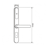 Serrure de porte intelligente ELA H01, fine, en acier inoxydable, accès par carte-clé, Wi-Fi, Bluetooth, TCP/IP, pour porte en bois