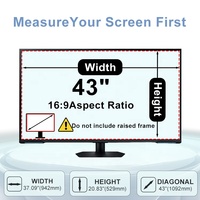 Protection des yeux, anti-espionnage, anti-lumière bleue, filtre d'écran de confidentialité bidirectionnel, anti-UV pour moniteur de bureau Samsung 43 pouces 16:9