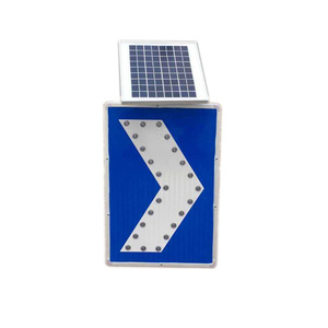 Panneau de signalisation routière à LED solaire en aluminium pour limitation de vitesse avec flèche de signalisation - Product Image 1