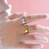 Bague géométrique ovale vintage en acier inoxydable pour femmes et filles