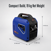 Generator Bensin DC Portabel 24V 1800W Super Senyap dengan Auto Start untuk RV, Truk, AC Parkir, dan Camper Van