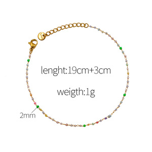 European American Fashion Ins Small Round Bead Necklace <b>Set</b> Gold Colorfast Women's Titanium Steel Chain <b>Bracelet</b> Jewelry - Product Image 4