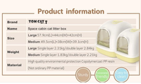 Nouvelle litière pour chat de type tiroir en plastique entièrement fermée, personnalisée OEM, avec fonction d'auto-nettoyage et accessoires