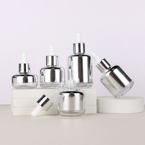 Luxury Silver <b>Dropper</b> <b>Bottle</b> Glass <b>Bottle</b> Customized Essential Oil <b>Bottle</b> Cosmetics Container Empty With Rubber Stopper <b>Dropper</b> - Product Image 2