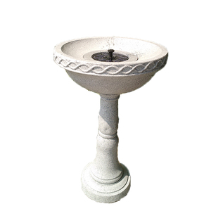 Mangeoire pour oiseaux en pierre artificielle, 30 cm, Fontaine à eau décorative avec panneau solaire et pompe - Product Image 1