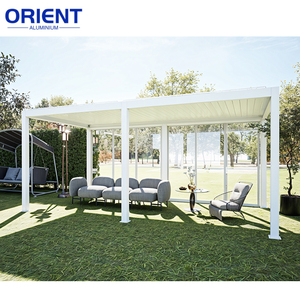 Structure en aluminium de vitrage de <span class=keywords><strong>toit</strong></span> de couverture de patio de vérandas en verre de pergola extérieure contemporaine - Product Image 3