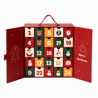 Boîte de calendrier de l'avent de Noël de luxe personnalisée avec 24 tiroirs pour emballage cosmétique, boîte cadeau vide pour compte à rebours, vente en gros
