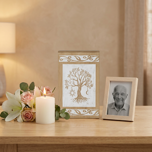 Urna de Madera Árbol de la Vida con Acabado Natural para Cenizas Humanas Adultas, Conmemoración, Diseño Personalizable - Product Image 3