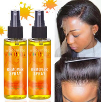 Spray Dissolvant de Colle pour Extensions Capillaires Marque Privée 118 ml Sans Traces Parfum Citron pour Perruques en Dentelle et Extensions à Bandes Adhésives