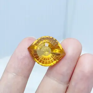 Special Shape Evil Eye Natural Citrine Wholesale Factory Supply High Quality Golden Yellow Faceted Gemstone Citrine for Sale