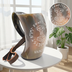 Mug en corne de buffle Viking de 5 pouces de long, fait main, de haute qualité, très demandé (Mug en corne de bœuf de 5 pouces) - Product Image 1