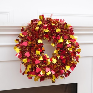Guirlande de Noël artisanale en PET, décoration de porte en forme de cœur pour la Saint-Valentin, décoration pour hôtel, centre commercial, mobilier - Product Image 2