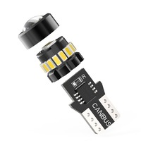 Bombilla LED T10 W5W 6000K blanco ámbar rojo Azul 12-50V sin errores para cúpula de coche mapa puerta cortesía matrícula tablero instrumento