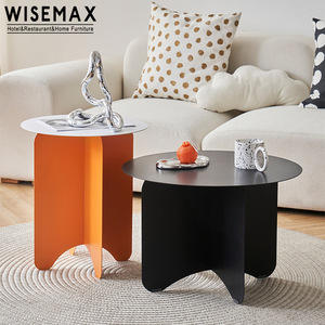 WISEMAX โต๊ะข้างบ้านโลหะสองสี,โต๊ะกาแฟโลหะทรงกลมสำหรับตกแต่งบ้านโรงแรม - Product Image 5