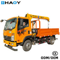 Grue mobile télécommandée HAOY de 3,2 tonnes, type plateforme, montée sur camion pour éclairage public