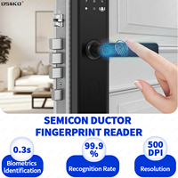 Sécurité TT serrure poignée de porte serrure en alliage de zinc numérique mince smart loc empreinte digitale poignée de serrure de porte