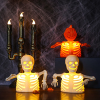 Halloween leuchtende Dekorationen Kürbis & Skelett LED Kerzenlicht mit Batterien Festliche Weihnachts bedarf