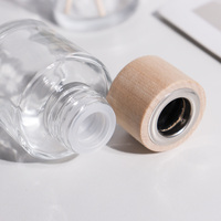 Bouteille de Diffuseur de Parfum à Bâtonnets en Verre Vide Personnalisable 50ML, Bouteille de Diffuseur à Bâtonnets de Luxe avec Boîte et Couvercle en Bois