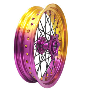 CNC Violet Moyeu Avant et Arrière 17 Pouces Jante Supermoto Jantes en Alliage pour KTM BETA SHERCO HUSQVARNA <span class=keywords><strong>GASGAS</strong></span> - Product Image 6
