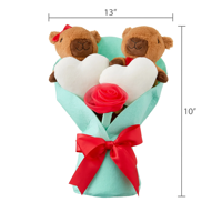 Bouquet de peluches capybara personnalisé, cadeau de la Saint-Valentin, adorable bouquet de fleurs en peluche de dessin animé