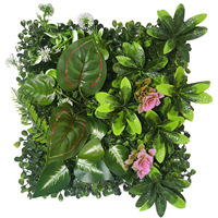 Mur végétal artificiel vert 1x1m, fleurs et herbes, imperméable, protégé contre les UV, durable, écologique, 100% plastique PE, haie de jardin verticale