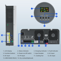 Onduleur solaire hybride basse fréquence hors réseau 3kW 6kW 8kW 10kW, norme américaine 110V 120V 60Hz, onduleur solaire biphasé