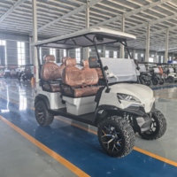 Carrito de Golf Eléctrico para 6 Pasajeros, Cabina Espaciosa, Asientos Cómodos, Carrito Utilitario de 4 Ruedas para Alquiler en Complejos Turísticos