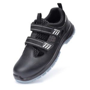 JIANKUN-Sandalias impermeables de cuero de vaca en relieve para hombres y mujeres, zapatos de trabajo de verano, zapatos de seguridad antideslizantes de alta calidad para hombres y mujeres - Product Image 1