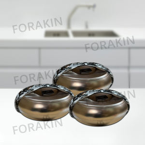 Voor Altijd Goud YJM-ZFB-F Capaciteit 4 5 + 6l Voedselwarmer Luxe Voedselwarmer Set Met Strookjes Geplateerde Ovale Hete Pot Voedselwarmer Set - Product Image 5