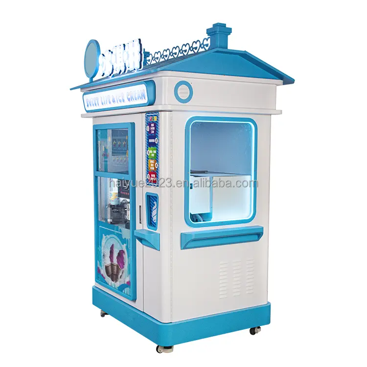 カスタマイズされた24時間セルフサービススマート全自動アイスクリームメーカータッチスクリーンロボットソフトアイスクリーム自動販売機