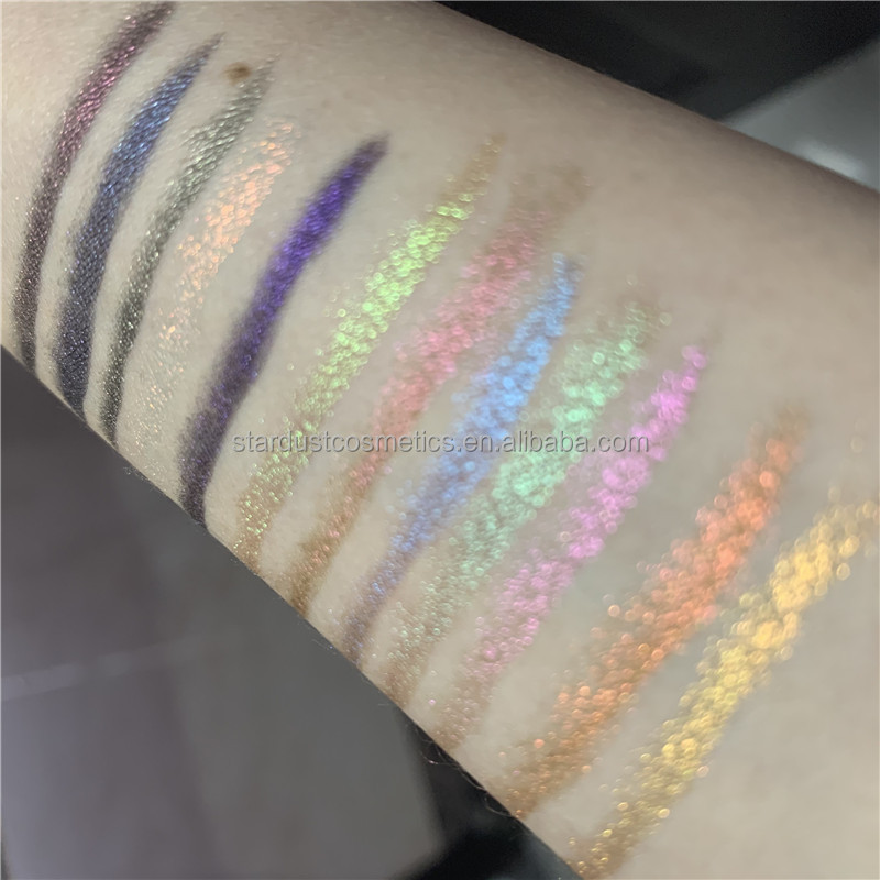 Выдвижная подводка для глаз, ВОДОСТОЙКАЯ 1,5 мм тонкая подводка для глаз, частная этикетка, многохромные Металлические Блестящие Безразмерные ручки для глаз