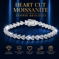 100% Pass Tester Heart Shape Moissanite Diamond D VVS Moissanite Chaîne de tennis Style Hip Hop Rappeur Charme Chaîne de tennis pour hommes