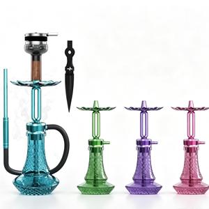 Modern Aluminum Alloy <b>Hookah</b> Set Mirror Finish Single Hose Shisha <b>Pipe</b> Gift Box for Bar and Travel - Product Image 1