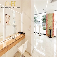 Vitrine de présentation cosmétique de haute qualité, meuble cosmétique en bois massif avec éclairage LED pour comptoir de maquillage
